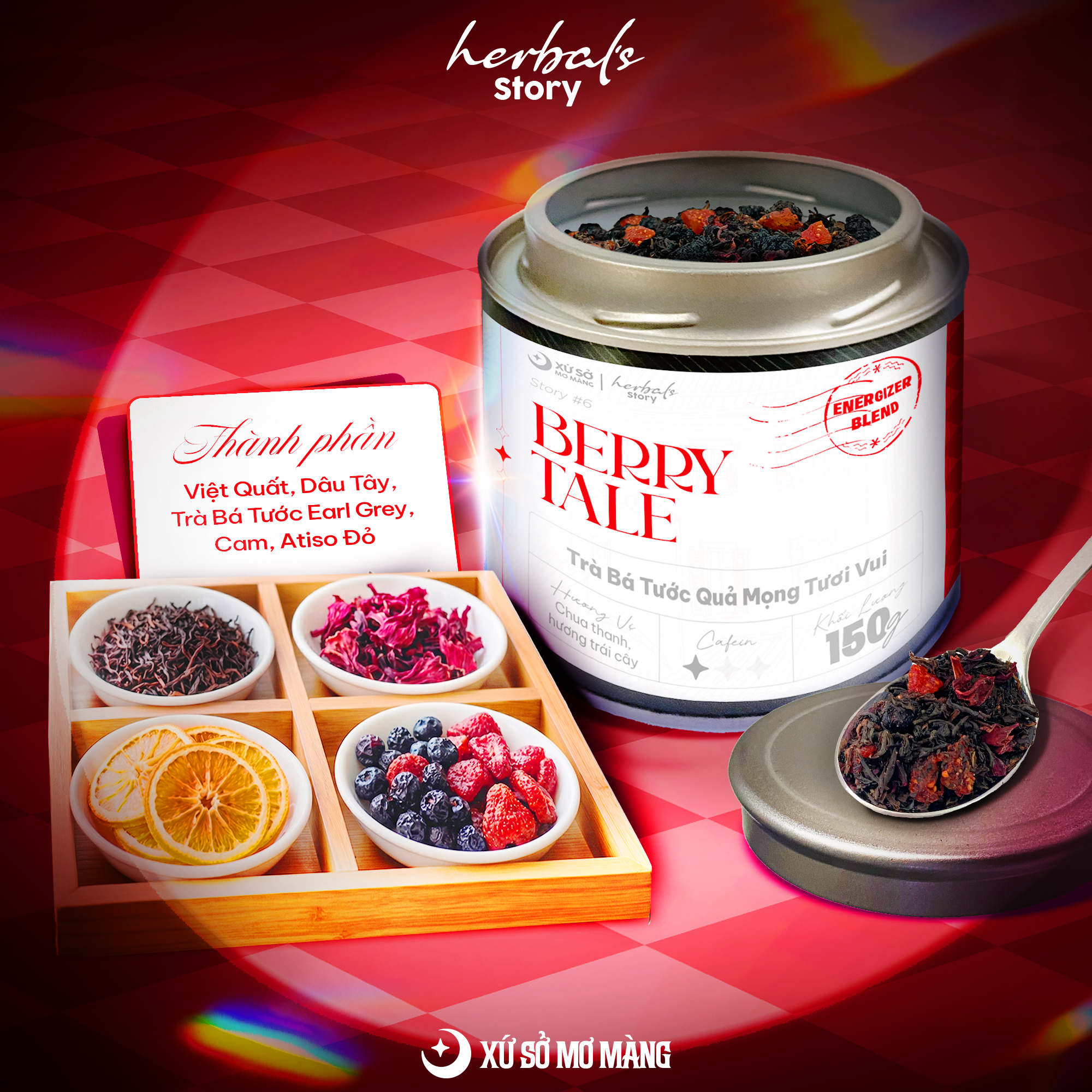 STORY 06 - HỒNG TRÀ BÁ TƯỚC QUẢ MỌNG TƯƠI VUI - BERRY TALE - 150G