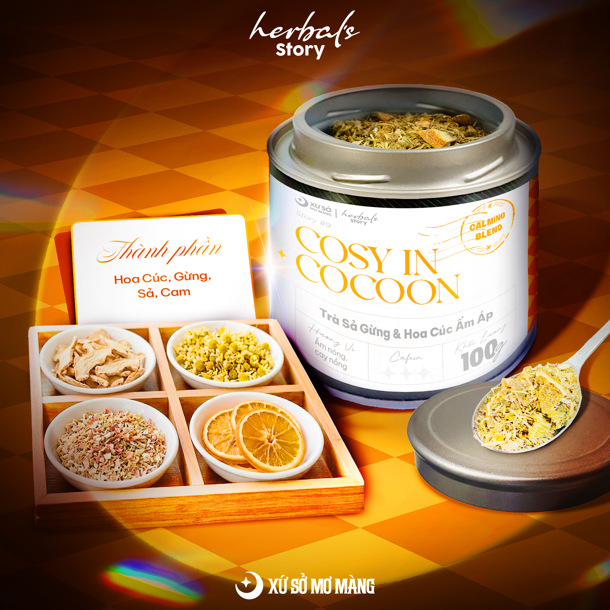 STORY 09: TRÀ SẢ GỪNG & HOA CÚC ẤM ÁP - COSY IN COCOON - 100G