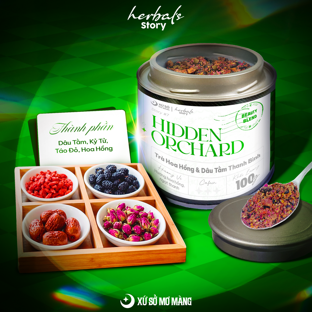 STORY 07: TRÀ HOA HỒNG & DÂU TẰM THANH BÌNH - HIDDEN ORCHARD - 100G