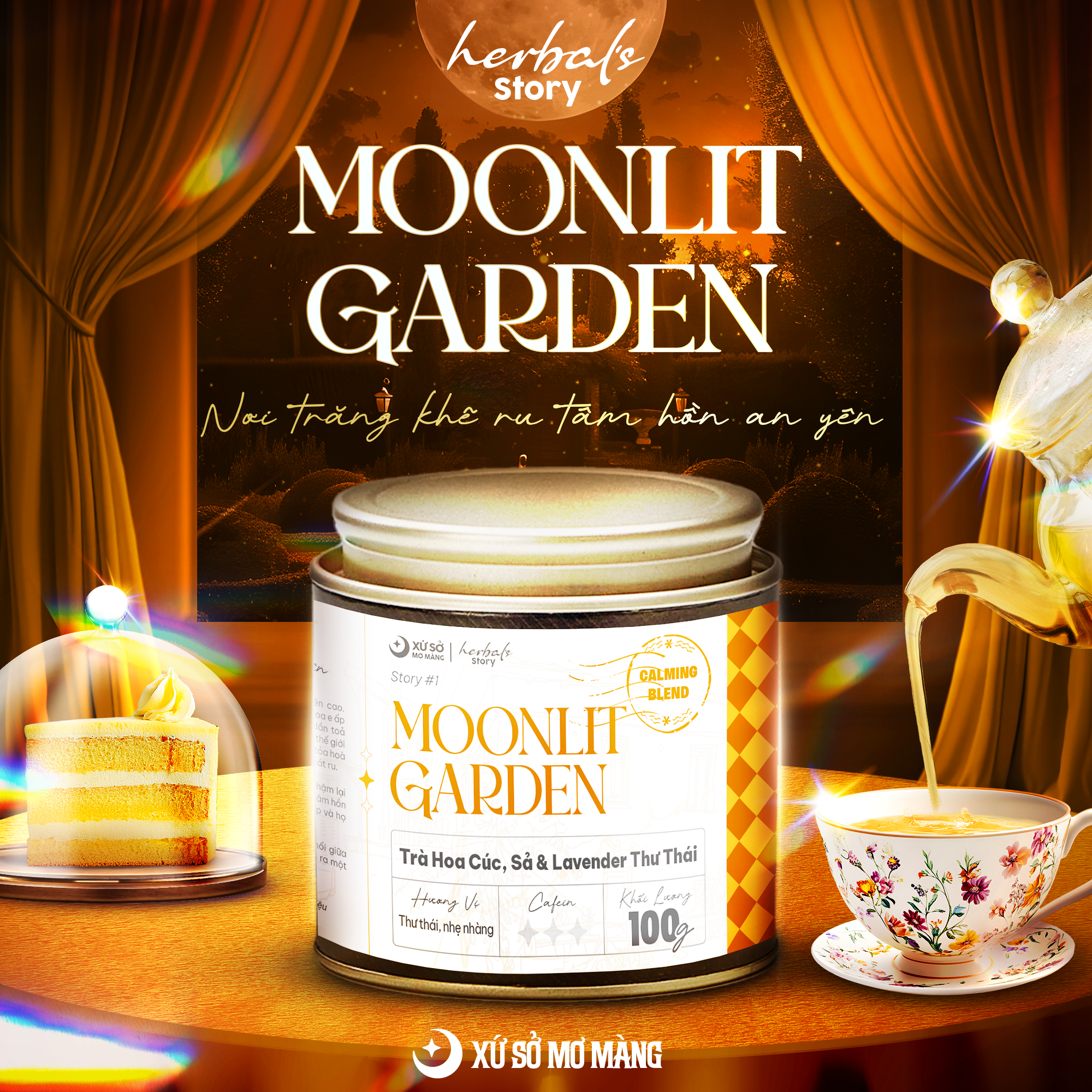TRÀ HOA CÚC & LAVENDER THƯ THÁI - MOONLIT GARDEN