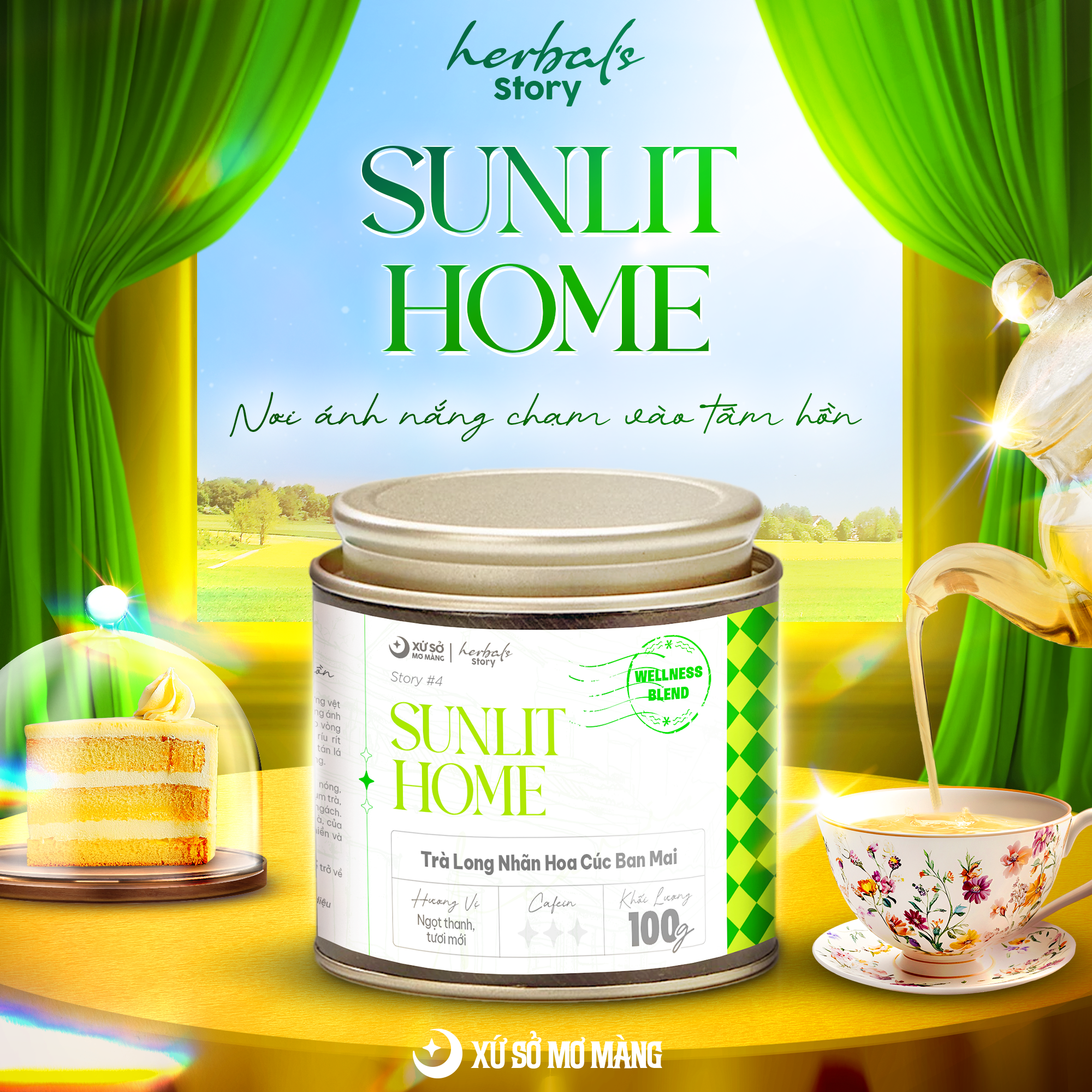 STORY 04: TRÀ LONG NHÃN & HOA CÚC BAN MAI - SUNLIT HOME - 100G
