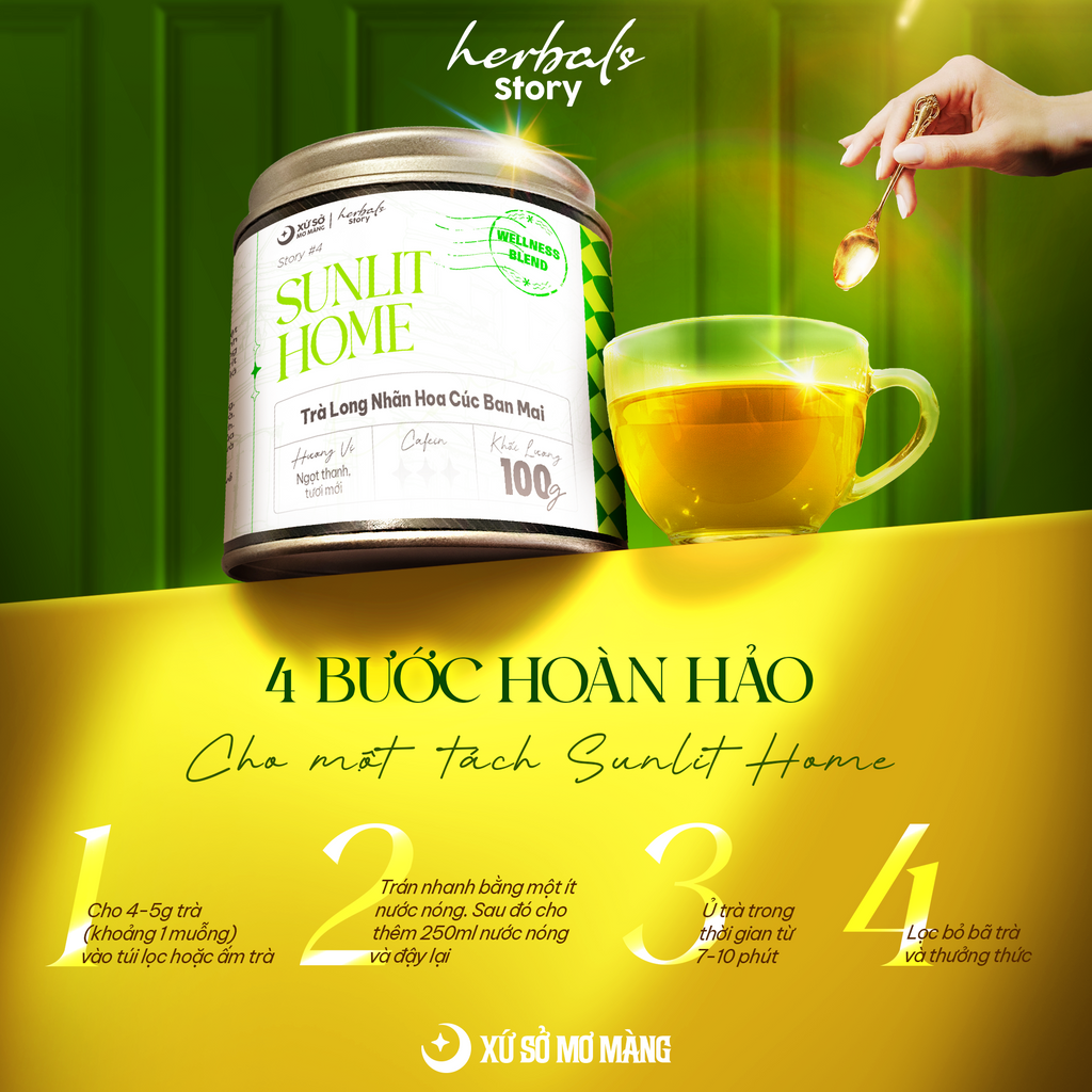 STORY 04: TRÀ LONG NHÃN & HOA CÚC BAN MAI - SUNLIT HOME - 100G